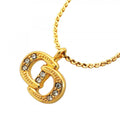 Dior Necklace CD Logo Gold Plated Rhinestone