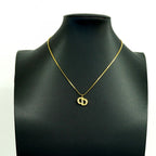 Dior Necklace CD Logo Gold Plated Rhinestone — view 5