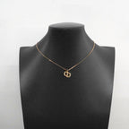 Dior Necklace CD Logo Gold Plated Rhinestone — view 6