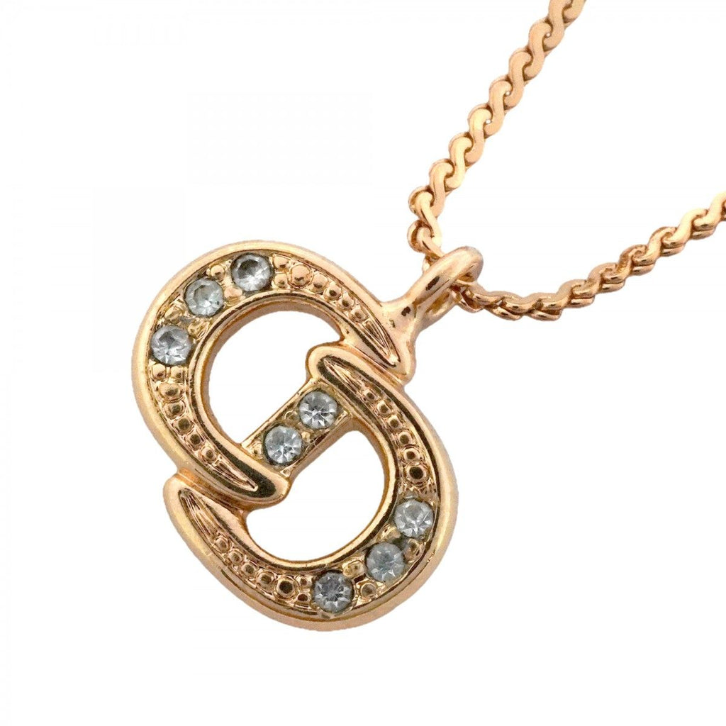 Dior Necklace CD Logo Gold Plated Rhinestone