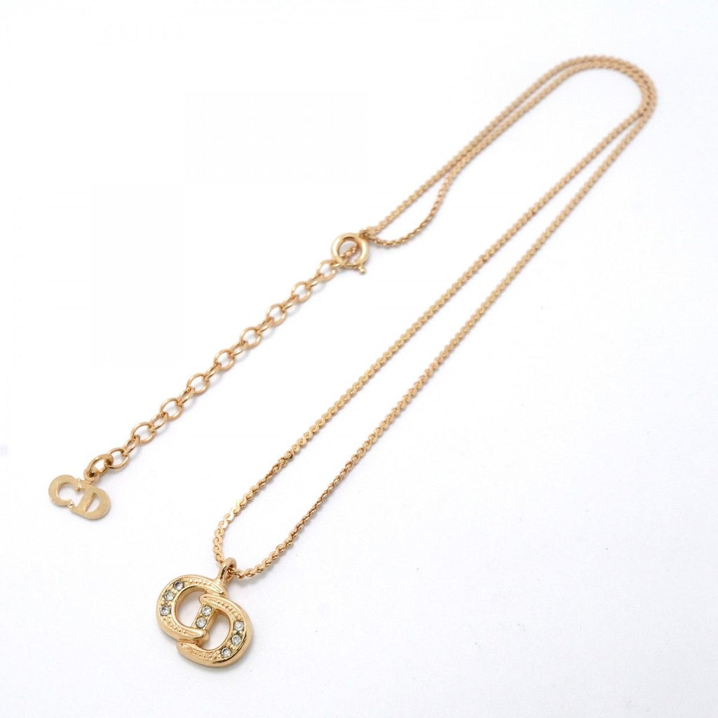 Dior Necklace CD Logo Gold Plated Rhinestone — view 3