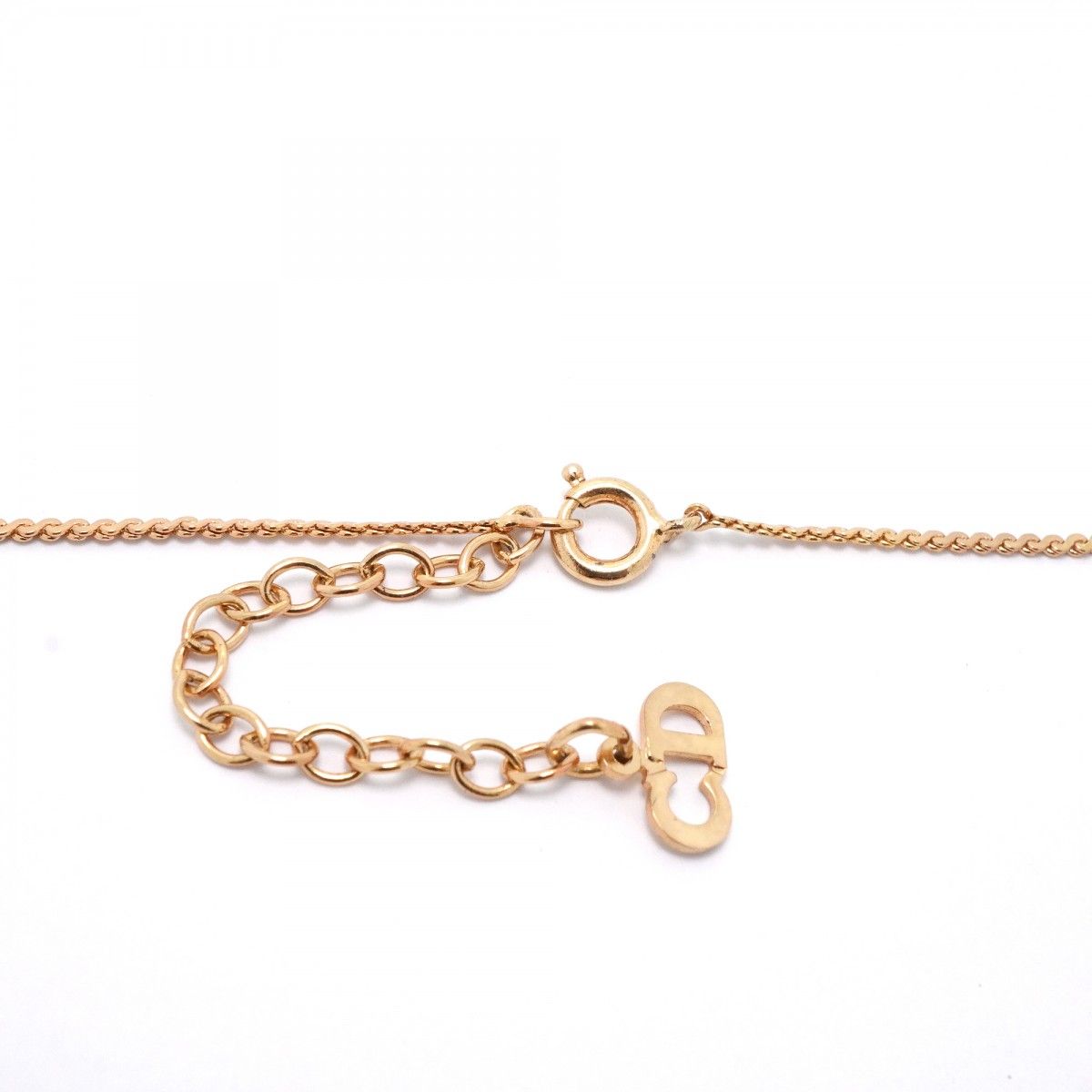 Dior Necklace CD Logo Gold Plated Rhinestone — view 4