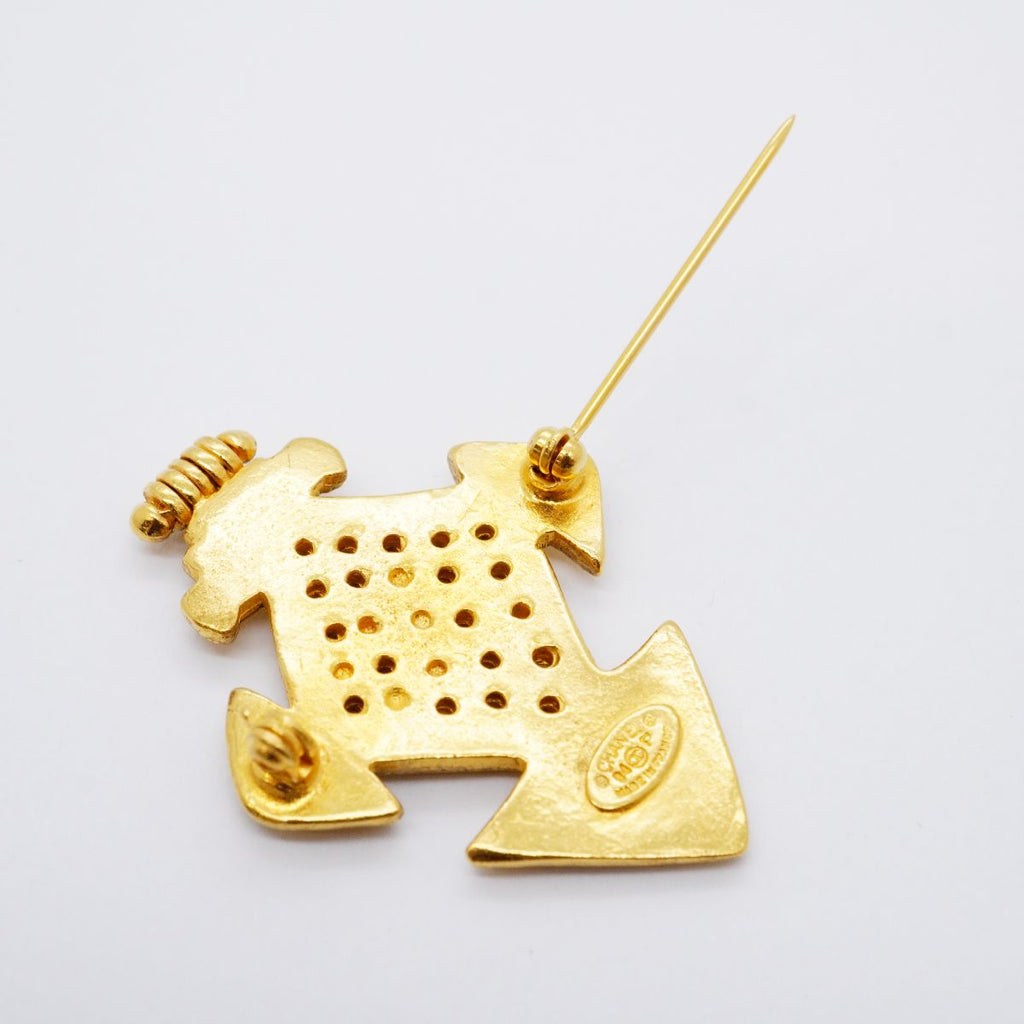 Chanel Brooch Vintage CC Logo Gold Plated — view 6