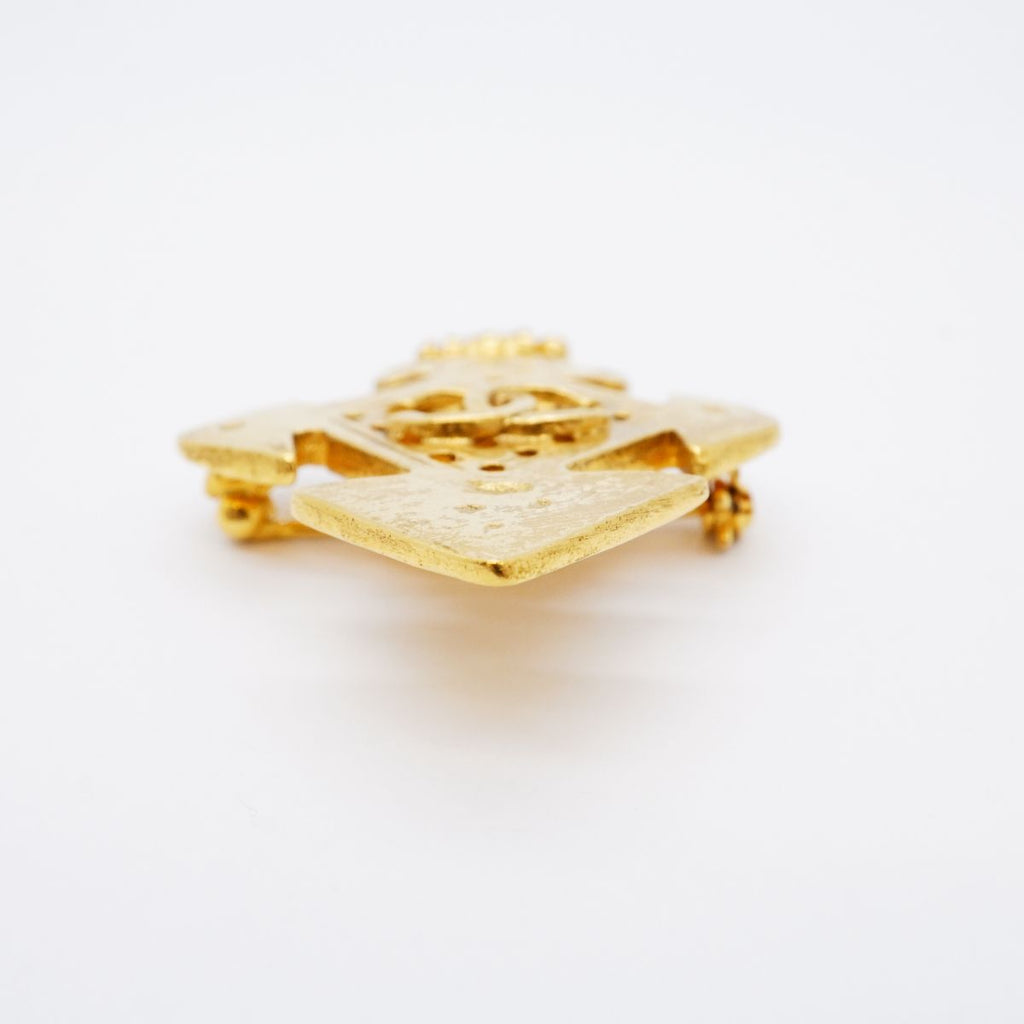 Chanel Brooch Vintage CC Logo Gold Plated — view 3