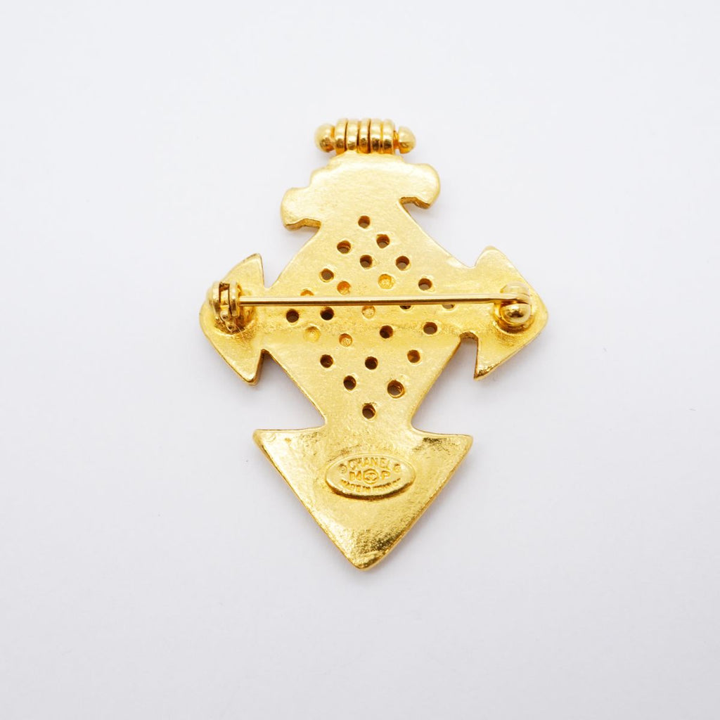 Chanel Brooch Vintage CC Logo Gold Plated — view 5