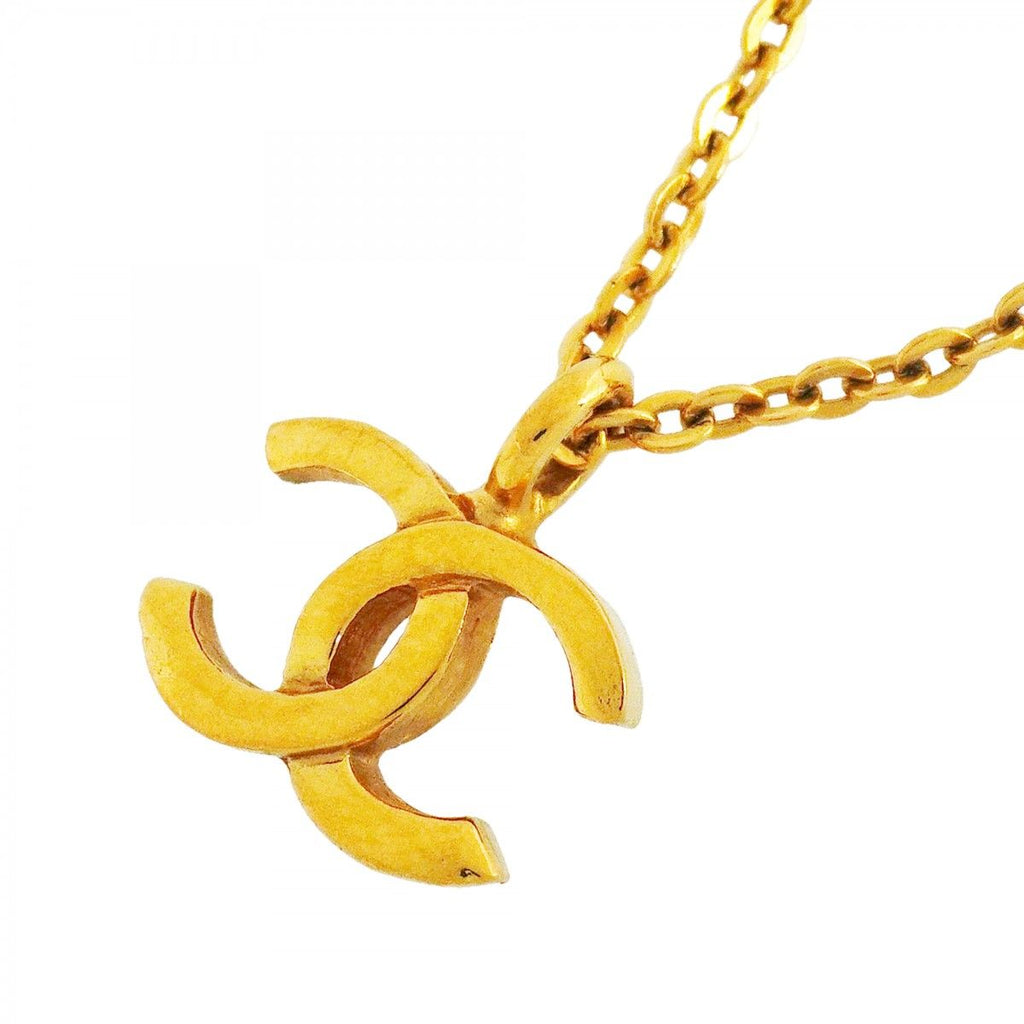 Chanel Necklace Vintage CC Logo Gold Plated