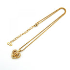Dior Necklace CD Logo Heart Motif Gold Plated Rhinestone — view 3