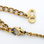 Dior Necklace CD Logo Heart Motif Gold Plated Rhinestone — view 4