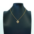 Dior Necklace CD Logo Heart Motif Gold Plated Rhinestone — view 5