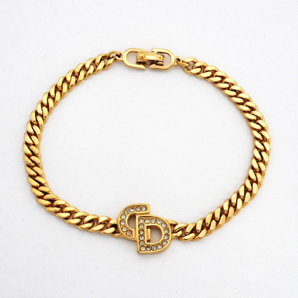 Dior Bracelet CD Logo Gold Plated Rhinestone — view 3