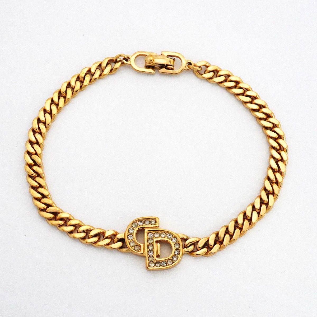 Dior Bracelet CD Logo Gold Plated Rhinestone — view 3