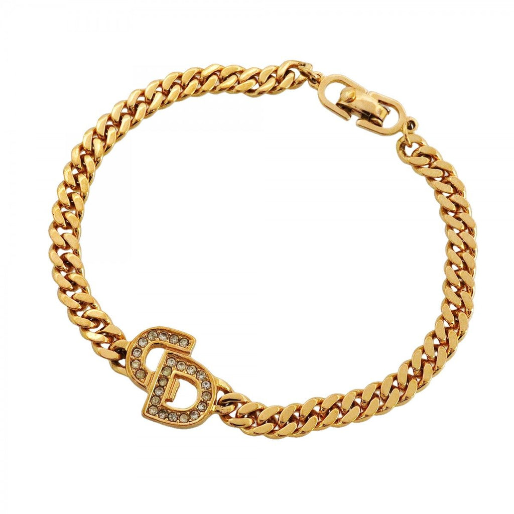 Dior Bracelet CD Logo Gold Plated Rhinestone