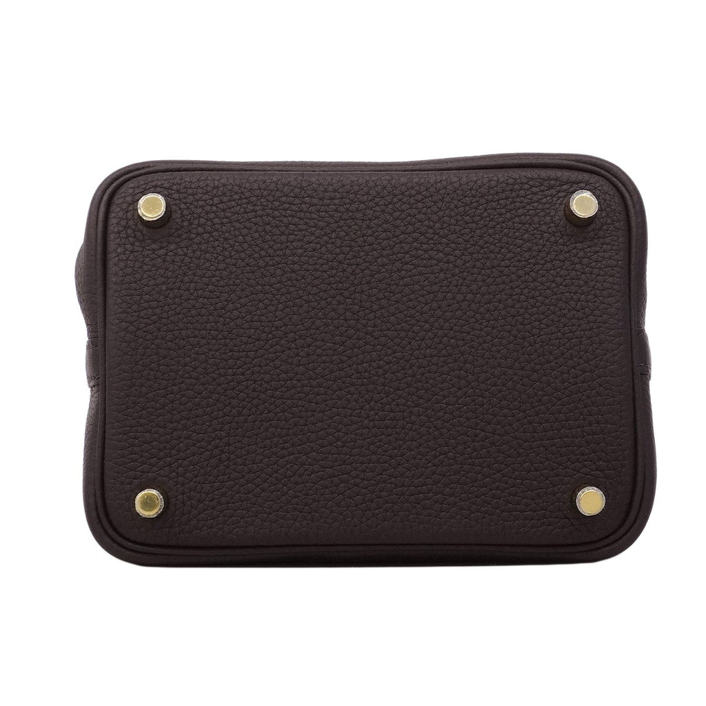 Hermes Handbag Picotin Lock PM Taurillon Clemence Pull Noir Gold — view 3