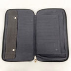 Hermes Wallet Fourre Tout Purse GM Canvas Black Gray Silver — view 3