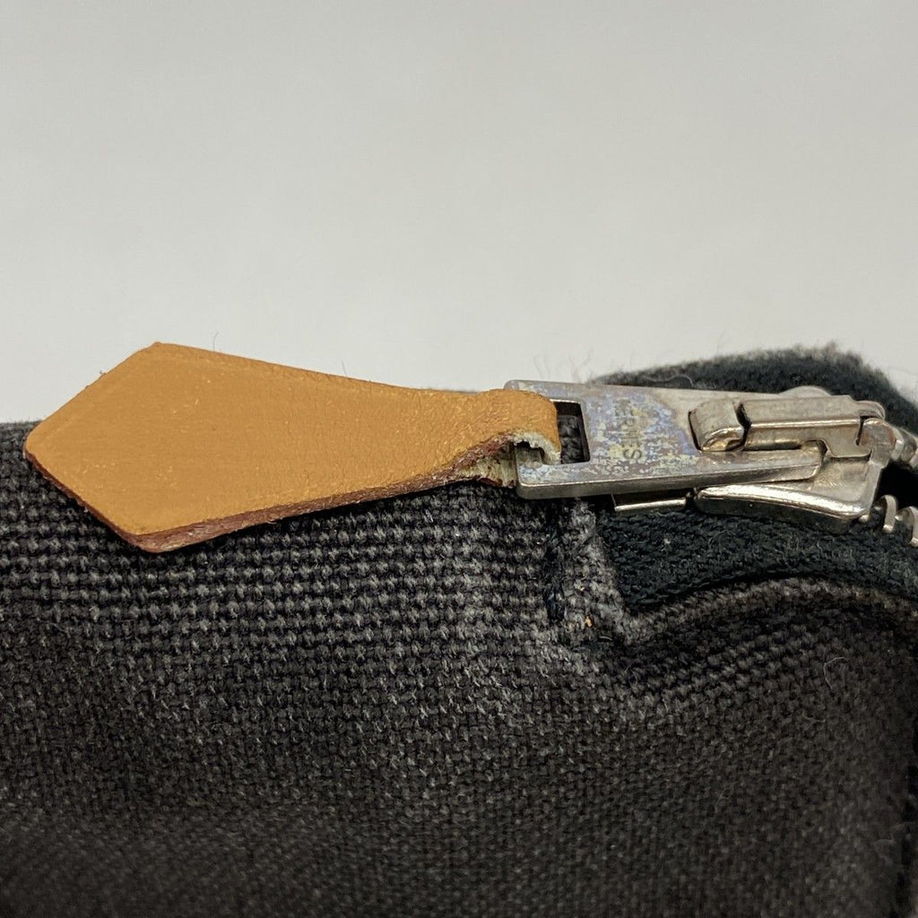 Hermes Wallet Fourre Tout Purse GM Canvas Black Gray Silver — view 7