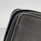 Hermes Wallet Fourre Tout Purse GM Canvas Black Gray Silver — view 6
