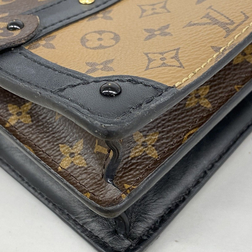 Louis Vuitton Shoulder Bag Monogram Reverse Trunk Clutch Brown — view 6
