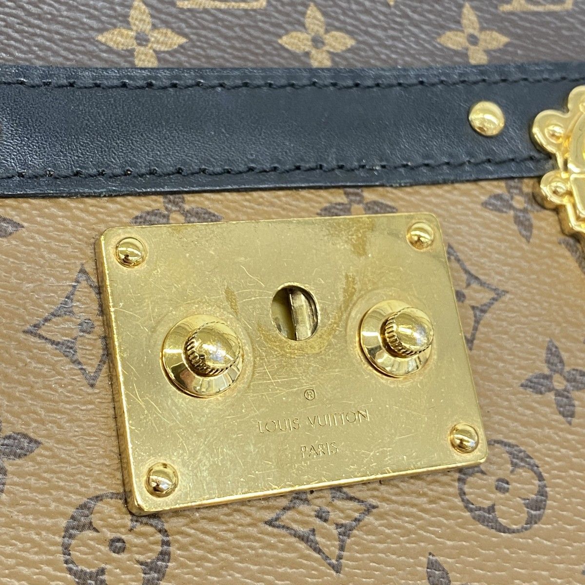 Louis Vuitton Shoulder Bag Monogram Reverse Trunk Clutch Brown — view 9