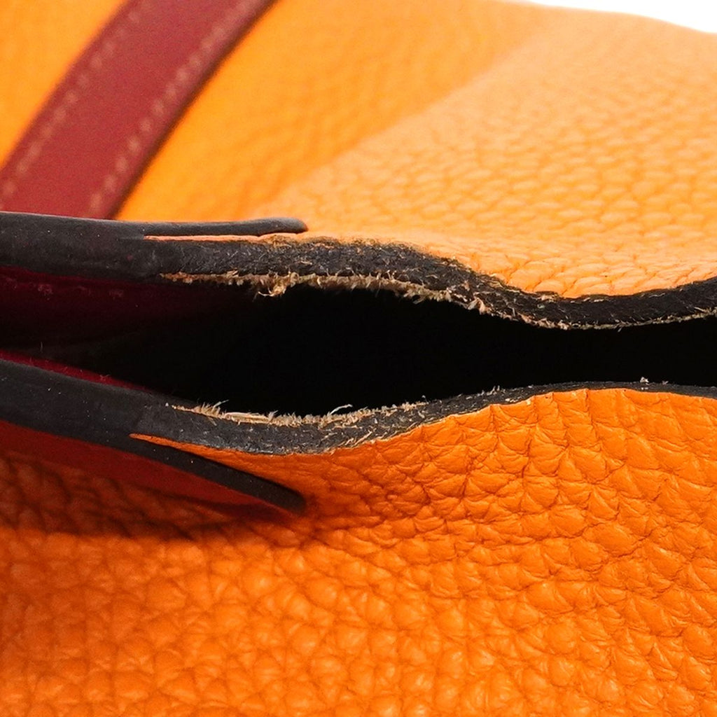 Hermes Handbag Picotin Lock Touch PM Taurillon Clemence Swift Orange Rouge — view 6