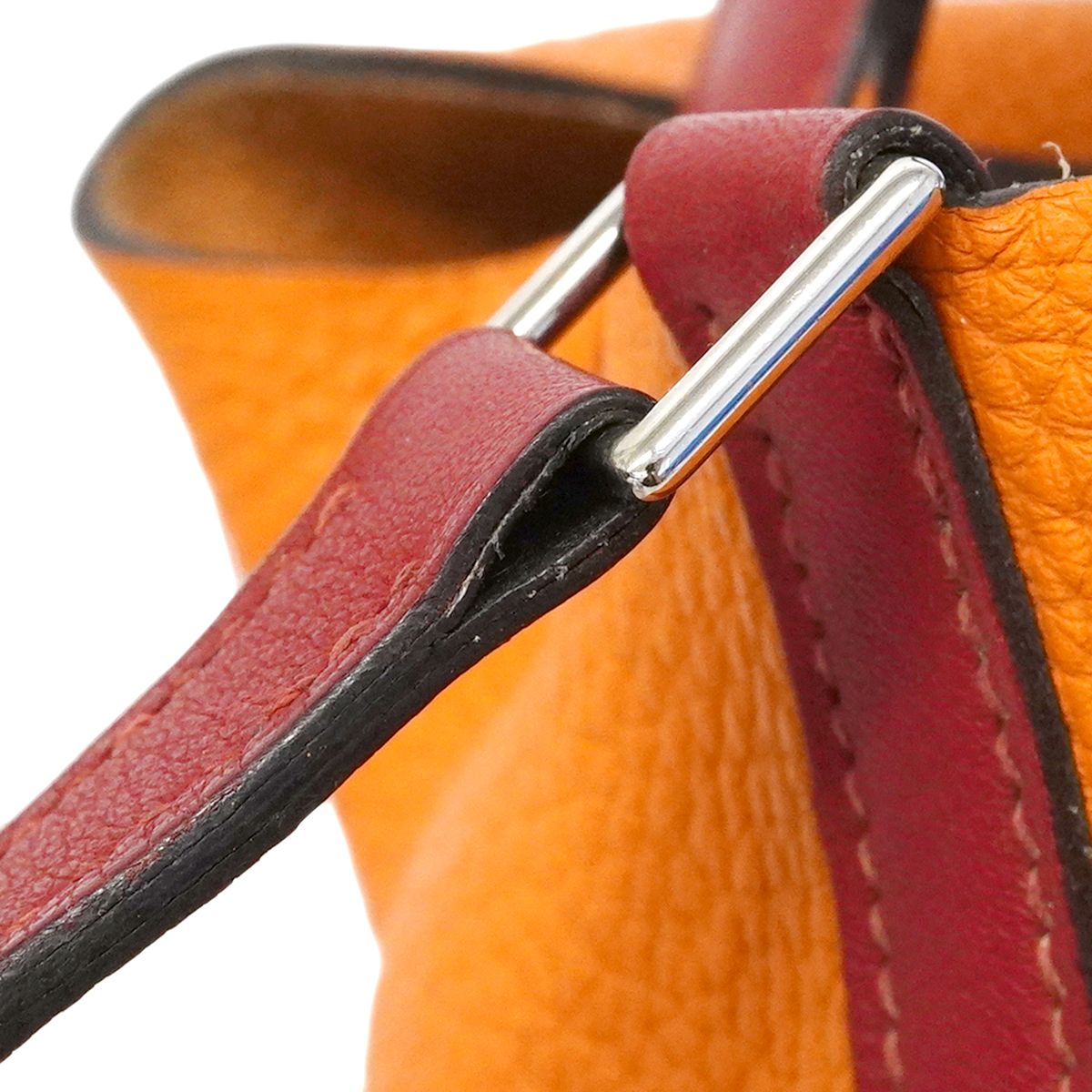 Hermes Handbag Picotin Lock Touch PM Taurillon Clemence Swift Orange Rouge — view 8