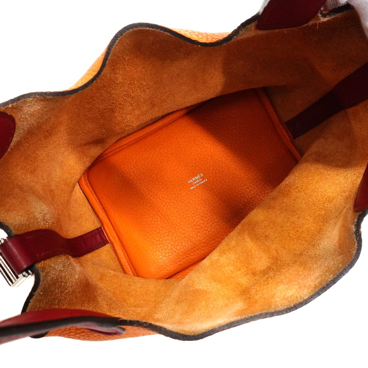 Hermes Handbag Picotin Lock Touch PM Taurillon Clemence Swift Orange Rouge — view 4