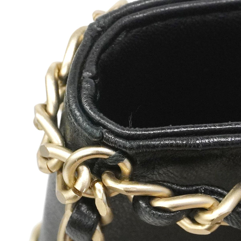 Chanel Chain Tote Lambskin Black Champagne Gold — view 6