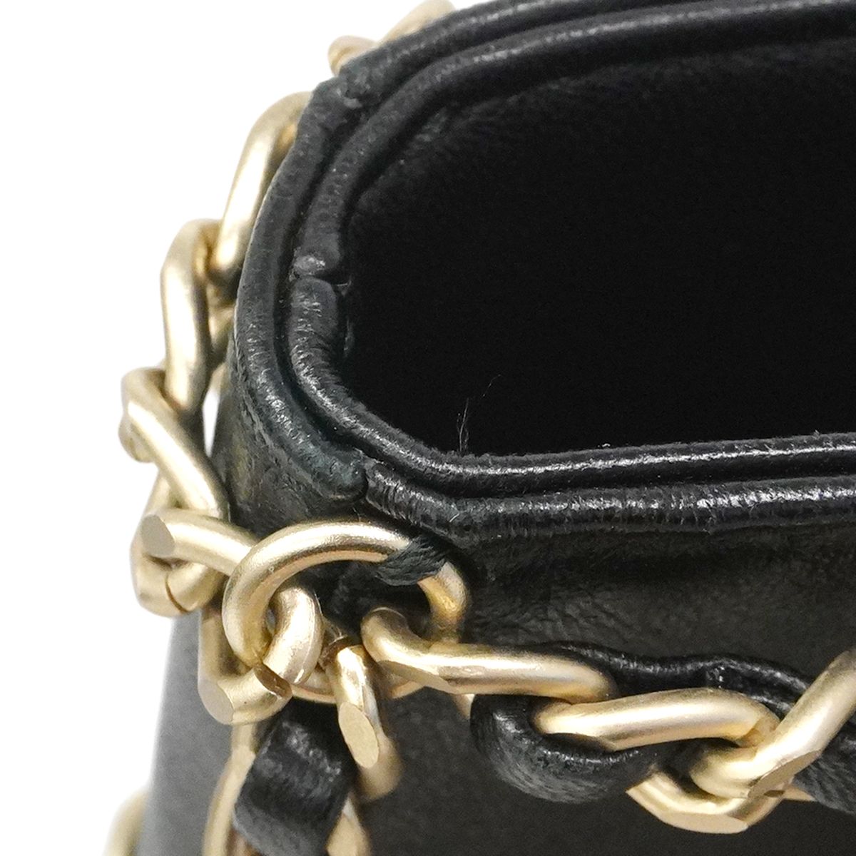 Chanel Chain Tote Lambskin Black Champagne Gold — view 6