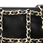 Chanel Chain Tote Lambskin Black Champagne Gold — view 9