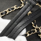 Chanel Chain Tote Lambskin Black Champagne Gold — view 8