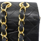 Chanel Shoulder Bag Deca Quilted Lambskin Black Gold — view 8