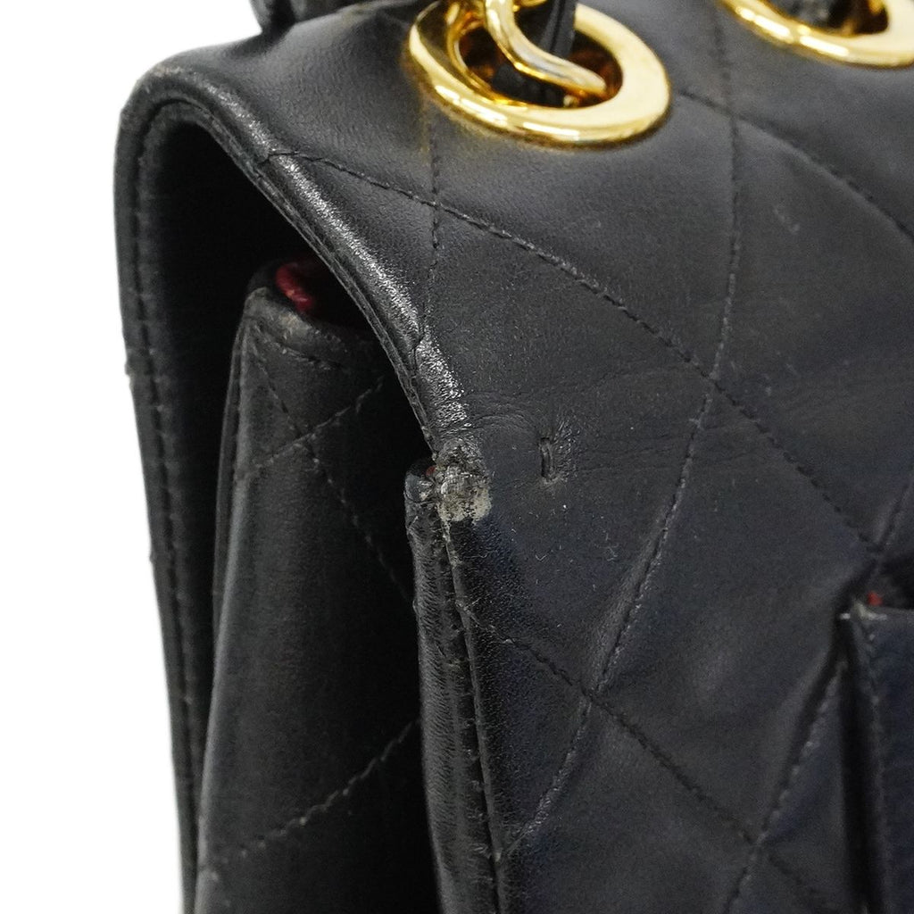 Chanel Shoulder Bag Deca Quilted Lambskin Black Gold — view 7