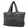Chanel Tote Coco Cocoon Nylon Black Silver