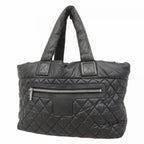Chanel Tote Coco Cocoon Nylon Black Silver