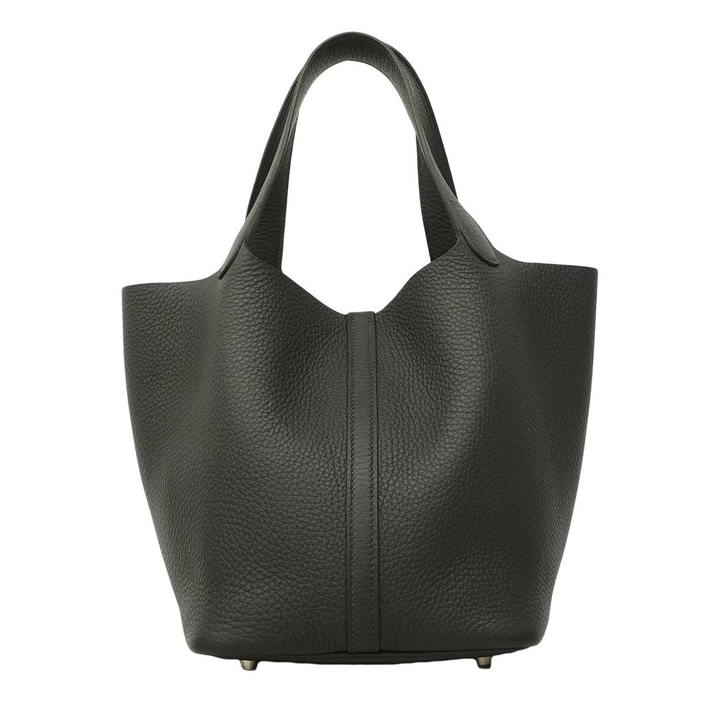 Hermes Handbag Picotin Lock MM Taurillon Clemence Caviar Silver — view 7