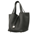 Hermes Handbag Picotin Lock MM Taurillon Clemence Caviar Silver