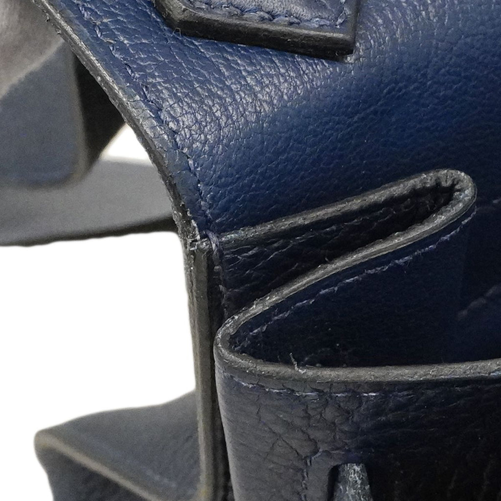 Hermes Shoulder Bag Gipsiere 34 Taurillon Clemence Blue Obsquille Silver — view 7