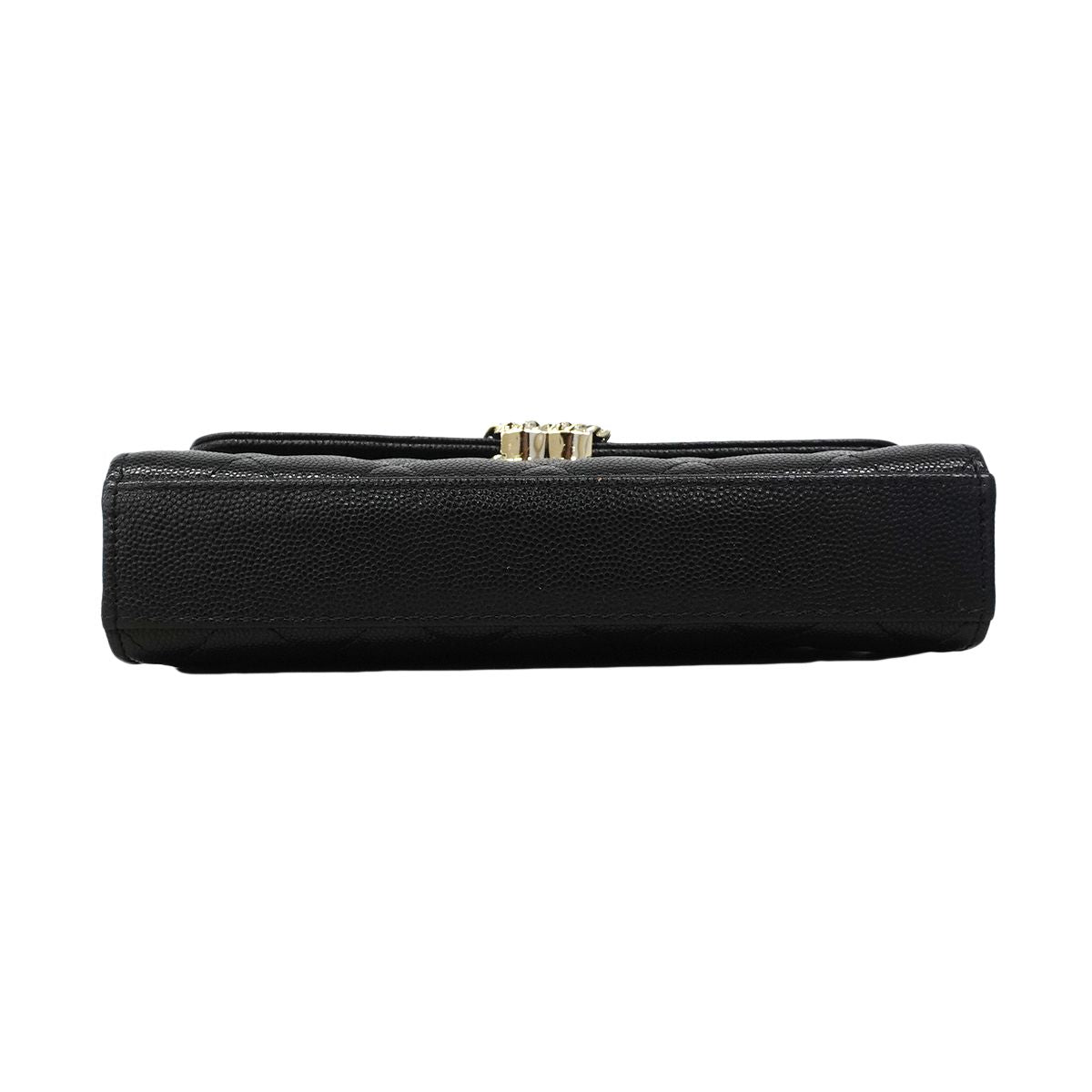 Chanel Handbag Quilted Caviar Leather Black Champagne Gold 2-Way — view 3
