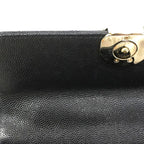 Chanel Handbag Quilted Caviar Leather Black Champagne Gold 2-Way — view 8