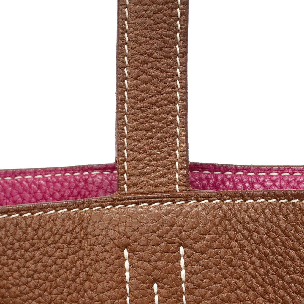 Hermes Tote Double Sens 36 Taurillon Clemence Tosca Brown Silver — view 8