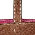 Hermes Tote Double Sens 36 Taurillon Clemence Tosca Brown Silver — view 8