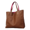 Hermes Tote Double Sens 36 Taurillon Clemence Tosca Brown Silver