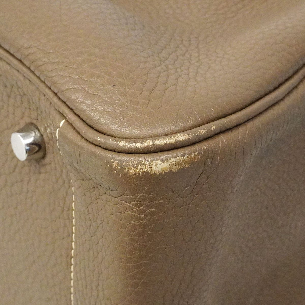 Hermes Handbag Lindy 34 Taurillon Clemence Etoupe Silver — view 6