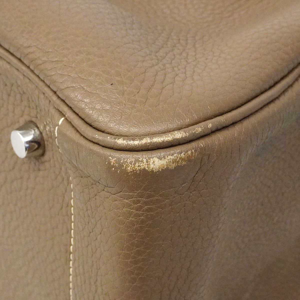 Hermes Handbag Lindy 34 Taurillon Clemence Etoupe Silver — view 6