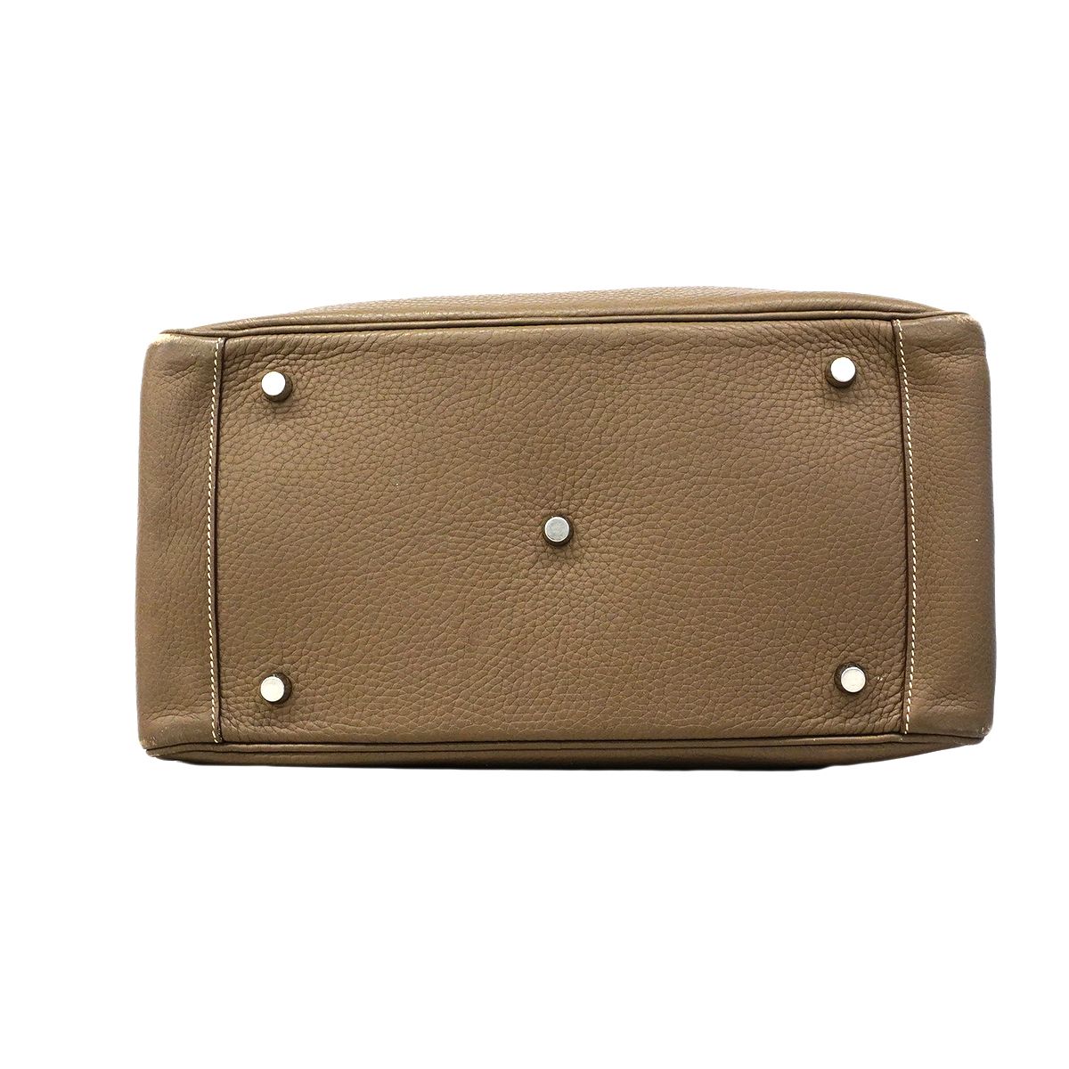 Hermes Handbag Lindy 34 Taurillon Clemence Etoupe Silver — view 3