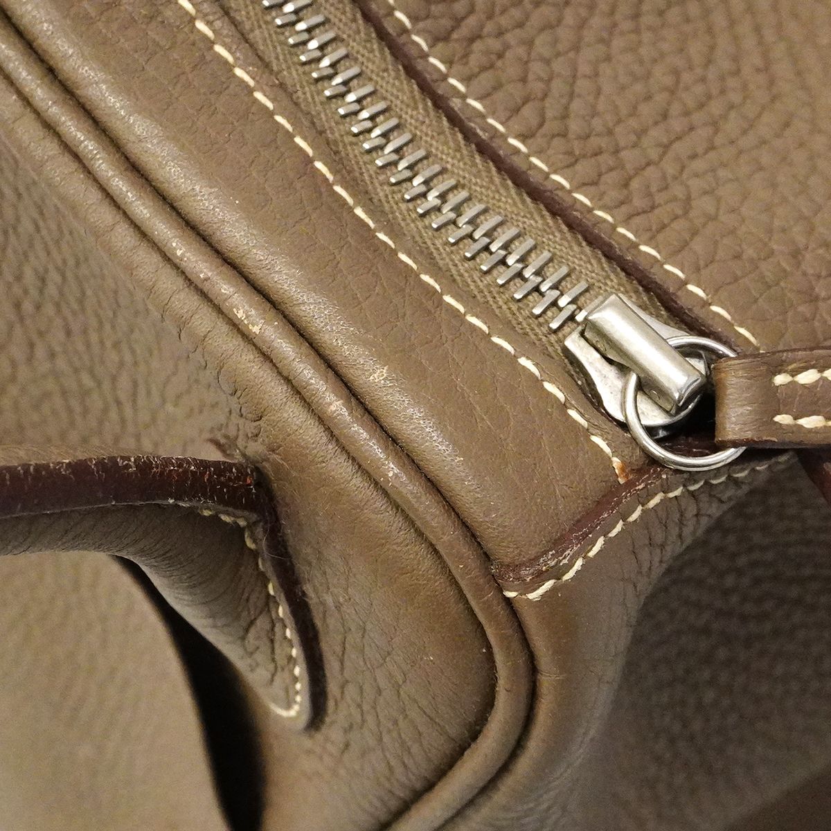 Hermes Handbag Lindy 34 Taurillon Clemence Etoupe Silver — view 8