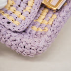 Fendi Shoulder Bag Nano Bucket Raffia Purple Gold — view 6