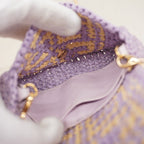 Fendi Shoulder Bag Nano Bucket Raffia Purple Gold — view 4