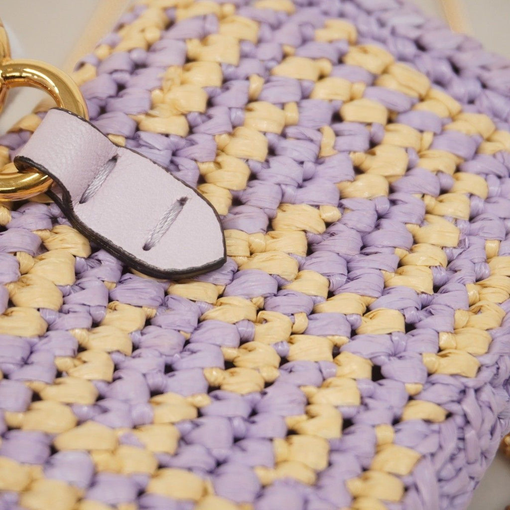 Fendi Shoulder Bag Nano Bucket Raffia Purple Gold — view 7