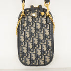 Dior Handbag Oblique 30 Montaigne Canvas Navy Gold 2-Way — view 9