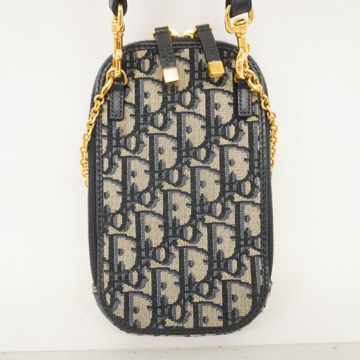 Dior Handbag Oblique 30 Montaigne Canvas Navy Gold 2-Way — view 9